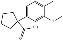 1-(3-甲氧基-4-甲基苯基)环戊烷甲酸结构式