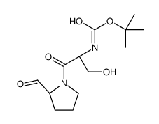 tert-butyl N-[(2S)-1-[(2S)-2-formylpyrrolidin-1-yl]-3-hydroxy-1-oxopropan-2-yl]carbamate Structure