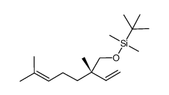 (S)-3-{[(tert-butyl)dimethylsiloxy]methyl}-3,7-dimethylocta-1,6-diene结构式