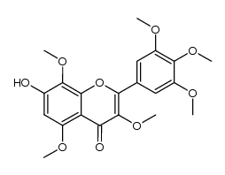 7-hydroxy-3,3',4',5,5',8-hexamethoxyflavone结构式