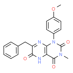 Lumazine,7-benzyl-6-hydroxy-1-(p-methoxyphenyl)-3-methyl- (6CI) structure