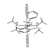 trans-Mo(dinitrogen)2(2,6-bis(di-tert-butylphosphinomethyl)pyridine)(dimethylphenylphosphine) Structure