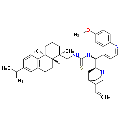 N-[(8α,9S)-6'-甲氧基辛可宁-9-基]-N'-[[(1R,4aS,10aR)-1,2,3,4,4a,9,10,10a-八氢-1,4a-二甲基-7-异丙基-1-菲基]甲基]硫脲结构式