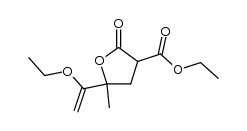 ethyl 5-(1-ethoxyvinyl)-5-methyl-2-oxotetrahydrofuran-3-carboxylate Structure