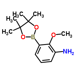 2-甲氧基-3-(4,4,5,5-四甲基-1,3,2-二氧硼杂环戊烷-2-基)苯胺结构式
