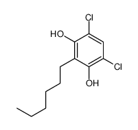 4,6-dichloro-2-hexylbenzene-1,3-diol Structure