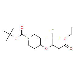 tert-butyl 4-(4-ethoxy-1,1,1-trifluoro-4-oxobutan-2-yloxy)piperidine-1-carboxylate structure