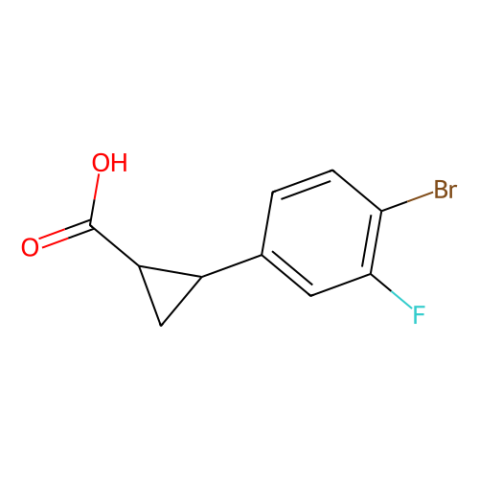 trans-2-(4-bromo-3-fluoro-phenyl)cyclopropanecarboxylic acid structure