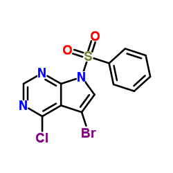 5-Bromo-4-chloro-7-(phenylsulfonyl)-7H-pyrrolo[2,3-d]pyrimidine Structure