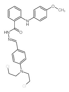 Benzoic acid,2-[(4-methoxyphenyl)amino]-,2-[[4-[bis(2-chloroethyl)amino]phenyl]methylene]hydrazide structure