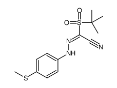 1-tert-butylsulfonyl-N-(4-methylsulfanylanilino)methanimidoyl cyanide结构式