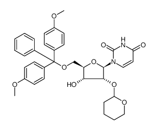 5'-O-(dimethoxytrityl)-2'-O-(tetrahydropyranyl)-uridine Structure