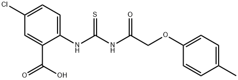 5-chloro-2-[[[[(4-methylphenoxy)acetyl]amino]thioxomethyl]amino]-benzoic acid structure