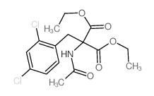 Propanedioic acid, 2-(acetylamino)-2-[(2,4-dichlorophenyl)methyl]-,1,3-diethyl ester结构式