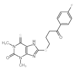 Butyrophenone, p-fluoro-4-(1,2,3,6-tetrahydro-1,3-dimethyl-2-oxo-6-thionopurin-8-ylthio)-结构式