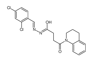 N-[(2,4-dichlorophenyl)methylideneamino]-4-(3,4-dihydro-2H-quinolin-1-yl)-4-oxobutanamide Structure