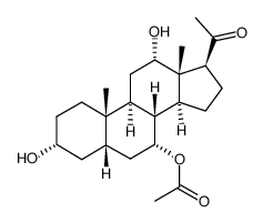 7α-acetoxy-3α,12α-dihydroxy-5β-pregnan-20-one结构式