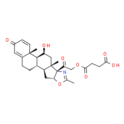 (16β)-11β-hydroxy-2'-methyl-4'H-pregna-1,4-dieno[17,16-d]oxazole-3,20-dione 21-(3-carboxypropionate) Structure