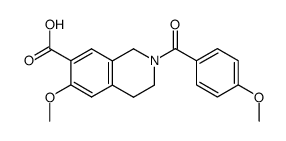 6-methoxy-2-(4-methoxybenzoyl)-1,2,3,4-tetrahydroisoquinoline-7-carboxylic acid Structure