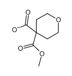 4-(Methoxycarbonyl)oxane-4-carboxylic acid Structure