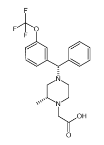 2-((R)-2-methyl-4-((S)-phenyl(3-(trifluoromethoxy)phenyl)methyl)piperazin-1-yl)acetic acid Structure