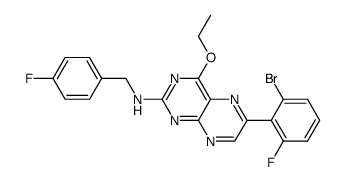 [4-ethoxy-6-(2-bromo-6-fluorophenyl)-pteridin-2-yl]-(4-fluoro-benzyl)-amine结构式