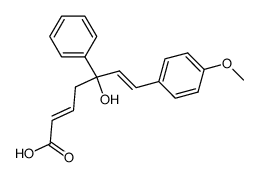 (E,E)-5-hydroxy-7-(4-methoxyphenyl)-5-phenylhepta-2,6-dienoic acid结构式