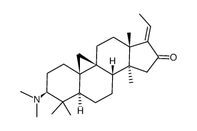 (17E)-3β-(Dimethylamino)-4,4,14-trimethyl-9β,19-cyclo-5α-pregn-17(20)-en-16-one structure