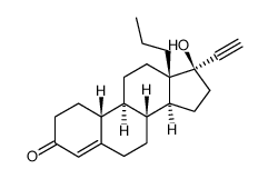 (17R)-17-Hydroxy-13-propyl-18,19-dinorpregn-4-en-20-yn-3-one结构式