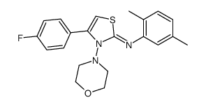 N-(2,5-dimethylphenyl)-4-(4-fluorophenyl)-3-morpholin-4-yl-1,3-thiazol-2-imine Structure