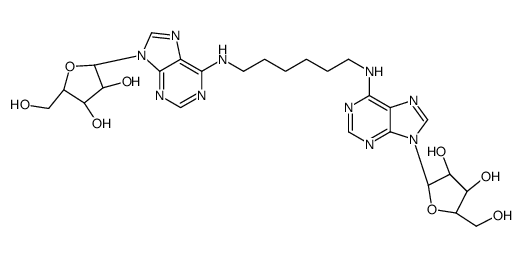 (2R,3R,4S,5R)-2-[6-[6-[[9-[(2R,3R,4S,5R)-3,4-dihydroxy-5-(hydroxymethyl)oxolan-2-yl]purin-6-yl]amino]hexylamino]purin-9-yl]-5-(hydroxymethyl)oxolane-3,4-diol Structure