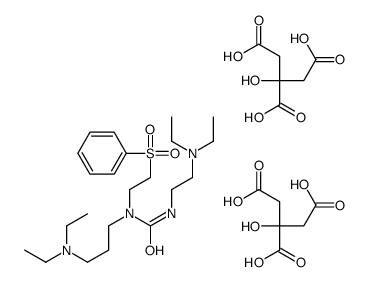 1-[2-(benzenesulfonyl)ethyl]-3-[2-(diethylamino)ethyl]-1-[3-(diethylamino)propyl]urea,2-hydroxypropane-1,2,3-tricarboxylic acid Structure