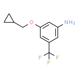 3-(Cyclopropylmethoxy)-5-(trifluoromethyl)benzenamine Structure