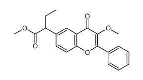 methyl 2-(3-methoxy-4-oxo-2-phenylchromen-6-yl)butanoate结构式