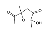 5-acetyl-2-hydroxy-2,5-dimethyloxolan-3-one结构式