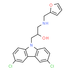 1-(3,6-dichloro-9H-carbazol-9-yl)-3-((furan-2-ylmethyl)amino)propan-2-ol Structure