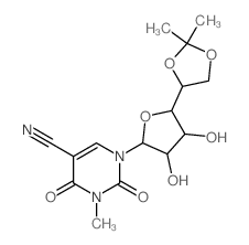 1-[5-(2,2-dimethyl-1,3-dioxolan-4-yl)-3,4-dihydroxy-oxolan-2-yl]-3-methyl-2,4-dioxo-pyrimidine-5-carbonitrile Structure