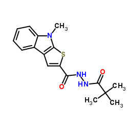 N'-(2,2-Dimethylpropanoyl)-8-methyl-8H-thieno[2,3-b]indole-2-carbohydrazide结构式