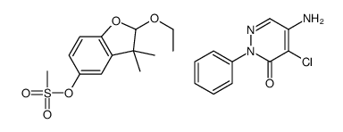 5-amino-4-chloro-2-phenylpyridazin-3-one,(2-ethoxy-3,3-dimethyl-2H-1-benzofuran-5-yl) methanesulfonate Structure