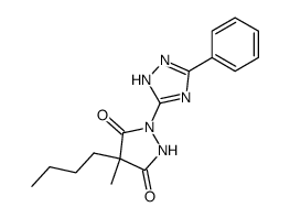 4-butyl-4-methyl-1-(5-phenyl-1H-[1,2,4]triazol-3-yl)-pyrazolidine-3,5-dione结构式