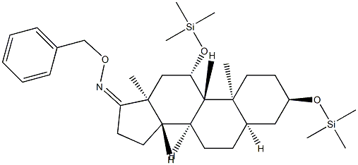 3α,11β-Bis(trimethylsiloxy)-5β-androstan-17-one O-benzyl oxime结构式