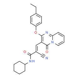 (2E)-2-cyano-N-cyclohexyl-3-[2-(4-ethylphenoxy)-4-oxo-4H-pyrido[1,2-a]pyrimidin-3-yl]prop-2-enamide结构式