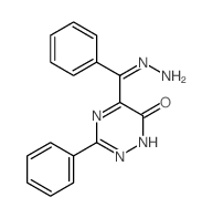 5-(hydrazinyl-phenyl-methylidene)-3-phenyl-1,2,4-triazin-6-one structure