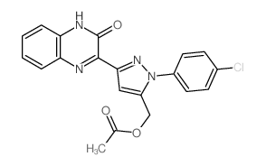 (1-(4-Chlorophenyl)-3-(3-hydroxy-2-quinoxalinyl)-1H-pyrazol-5-yl)methyl acetate structure