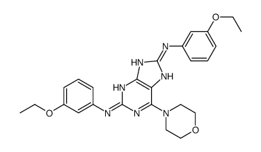 2-N,8-N-bis(3-ethoxyphenyl)-6-morpholin-4-yl-7H-purine-2,8-diamine Structure