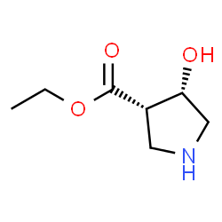 3-Pyrrolidinecarboxylic acid, 4-hydroxy-, ethyl ester, cis- (9CI) Structure