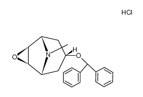 7t-benzhydryloxy-9-methyl-(1rN,2tH,4tH,5cN)-3-oxa-9-aza-tricyclo[3.3.1.02,4]nonane, hydrochloride结构式