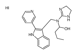 2-Butanol, 1-((4,5-dihydro-1H-imidazol-2-yl)((2-(3-pyridinyl)-1H-indol-3-yl)methyl)amino)-, monohydroiodide Structure