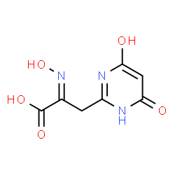 2-Pyrimidinepyruvic acid, 4,6-dihydroxy-, oxime (8CI) structure