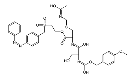 2-[[4-(phenylazo)benzyl]sulphonyl]ethyl S-(acetamidomethyl)-N-[N-[(4-methoxybenzyloxy)carbonyl]-L-seryl]-L-cysteinate结构式